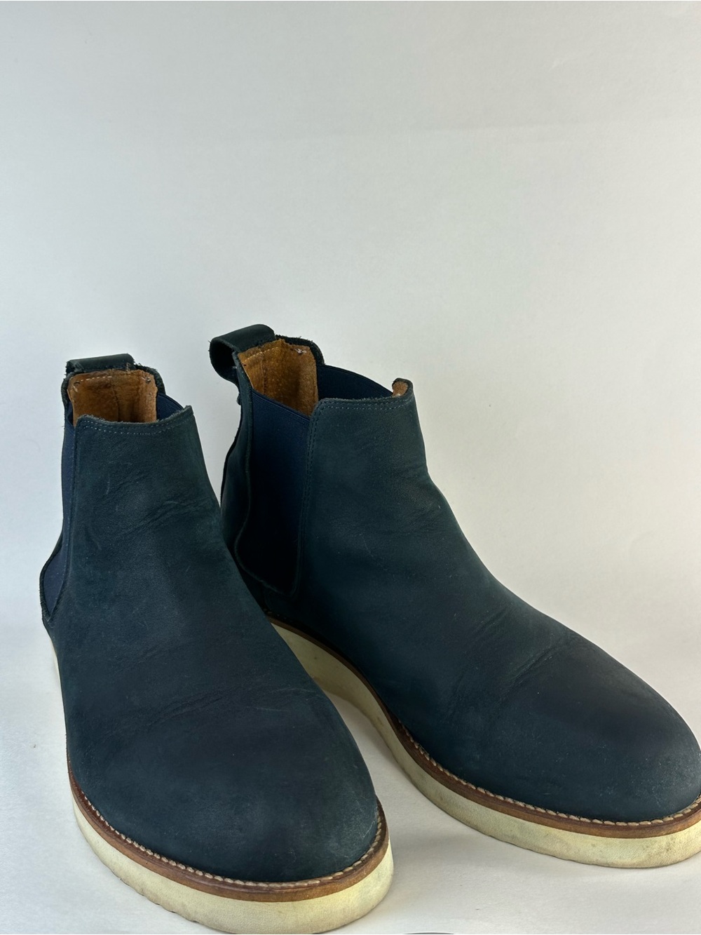 Men's Navy Chukka Boots - Casual Slip-On Leather